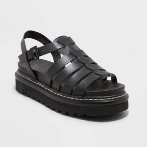 A New Day Monroe Black Platform Sandals NWT and box